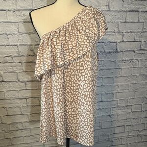 One-Shoulder Leopard Print Top